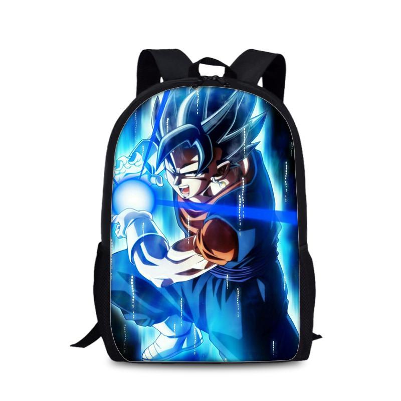 Dragon Ball Goku Printed Nylon Book Backpack For Students And Daily Use
