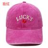 New LUCKY love embroidered baseball cap washed retro fashion men's and women's casual versatile cap