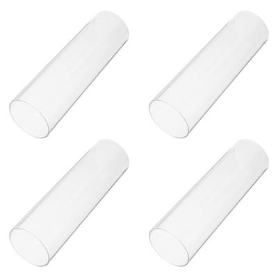 4 Pcs Glass Lampshade Wedding Decor Covers Cylinder Kerosene Crafts for Candles High Borosilicate Clear Uplighter