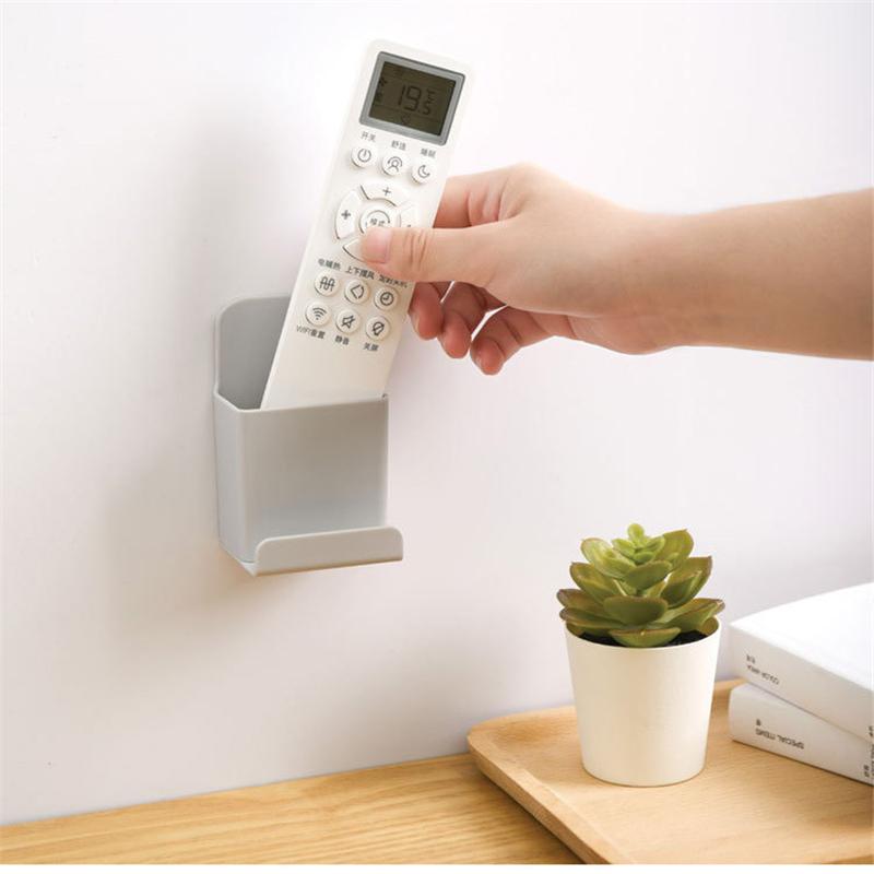 Remote Control Storage Box Mobile Phone Storage Rack Wall Mounted Organizer Remote Control Air Conditioner Stand Holder Rack