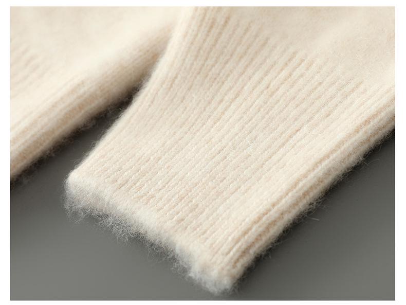 Men's Half-High Collar 100% Pure Wool Sweater - Thickened Loose Knit Pullover for Autumn/Winter