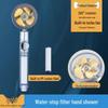Compact Twin-Turbine Booster Shower Head with Dual Propellers
