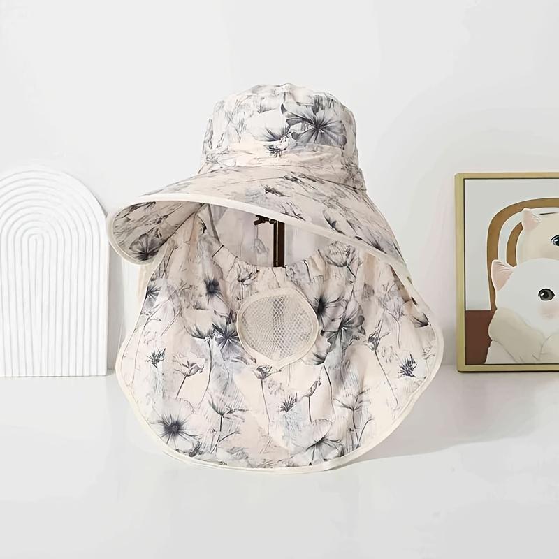 

Fisherman s Hat Women s Summer Cycling Sunshade with Face Veil Wide Brim Outdoor Full Protection Breathable