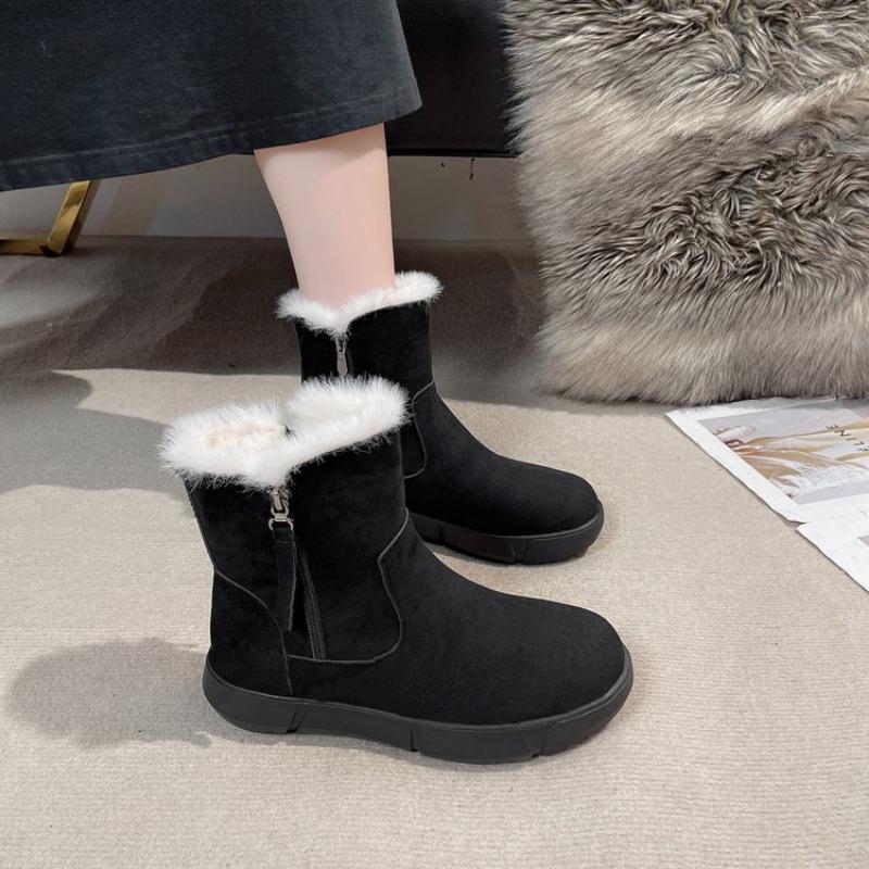 Large Size Snow Boots for Women's Autumn and Winter New Velvet Thickened Thermal Cotton Shoes Cotton Boots for Women