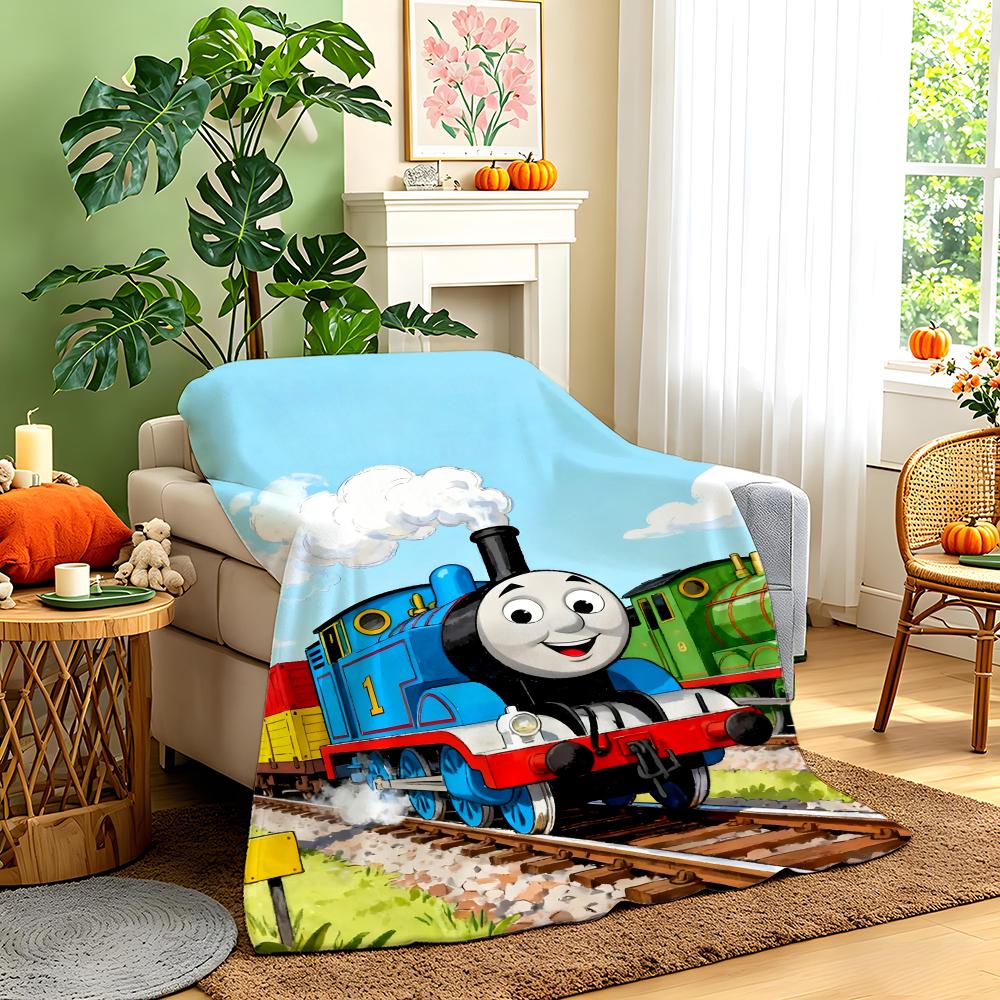 Animation T-Thomas Friends Throw  Flannel Throw Blanket,Bed Home Office Nap Blanket Travel,Camping,Picnic Blanket Soft Decor