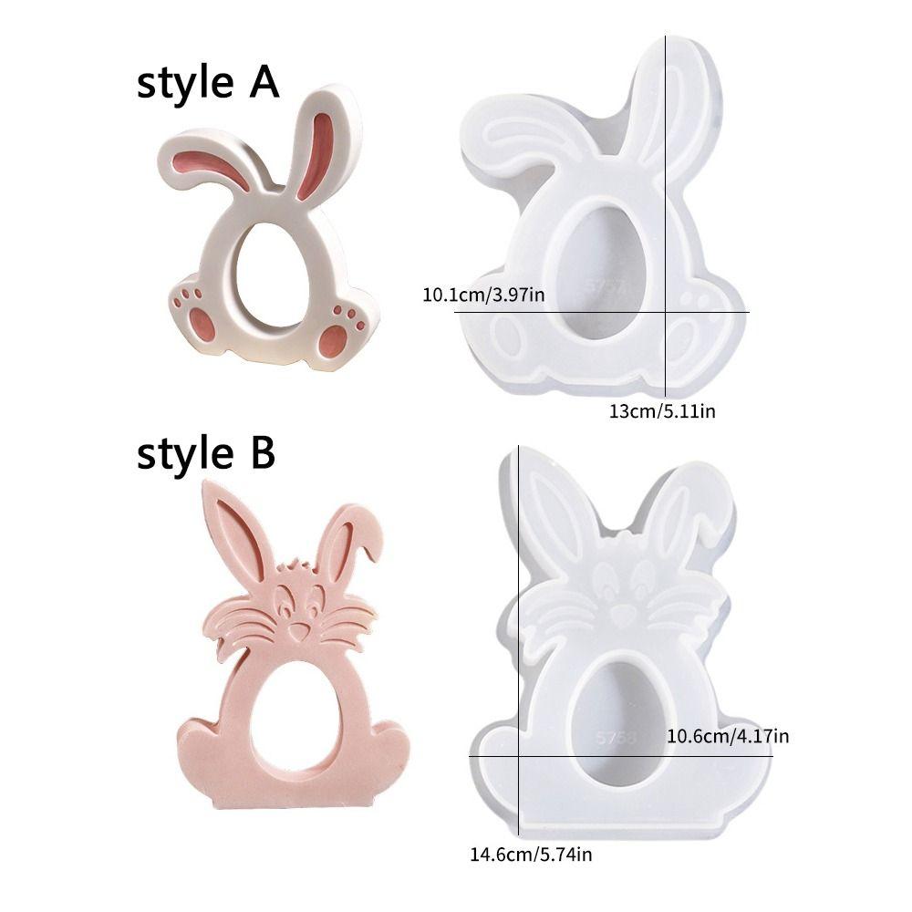 Non-stick Easter Rabbit Molds Heat Resistant Flexible Candle Making Mold Hollow Bunny DIY Crafts Epoxy Resin Mold
