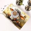 4pcs Placemats Set - Adorable Cow Tea Time, 12x18 Inches, Suitable for Kitchen and Dining Room Decor, Home Decoration, Family Dinner Table, Party