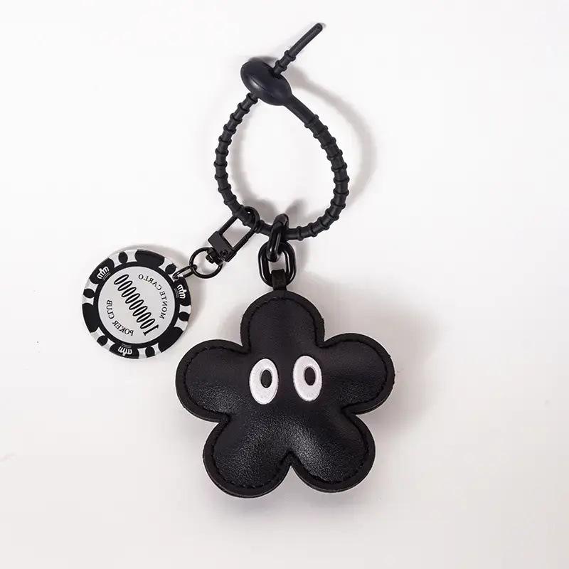 New Arrival: Handmade Leather Flower Eye Bag Charm with Free Shipping