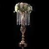 Candlestick Holder Decorative Crystal Candlestick Ornament Dining Table Centerpieces Wedding Decor Gold 52cm Tall