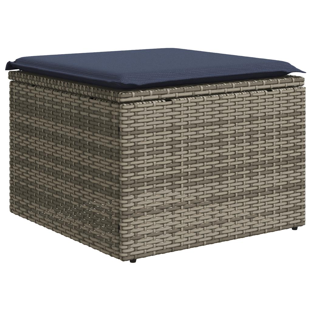 Tuinstoel met Kussen Grijs 55x55x37 cm Poly Rotan