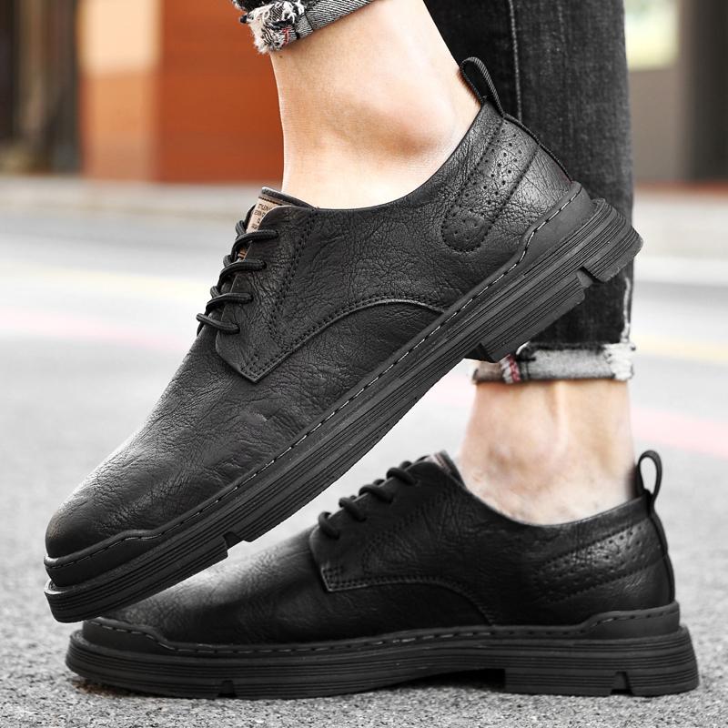 Tooling Men Shoes Brand Cow Leather Leisure Walk Comfortable Sneakers Men Casual Shoes Lace Up Rubber Sole Casual Men'S Shoes