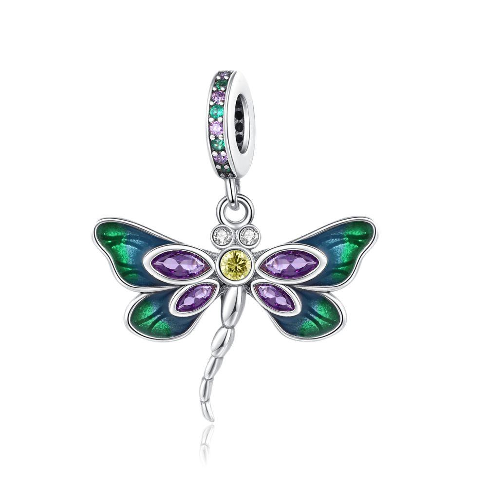 New copper Colorful Butterfly Dragonfly Flower Charm Compatible With Authentic Pendant Bracelets Necklaces Women Do It Yourself Fine Jewellery