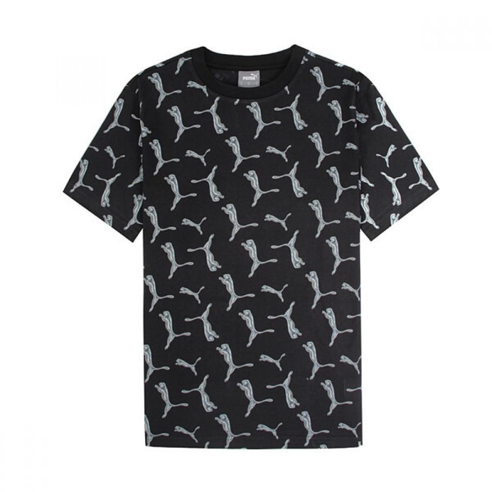 

Puma Мужская футболка с коротким рукавом SESSENTIAL PLUS Logo Wrap Holiday AOP, черная 675923 01 67592301/M (measured 100)