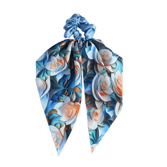 Hair Band Floral Print Bowknot Shape High Elasticity Hair Tie No Irritating Scalp Hair Rope Versatile Hair Accessory