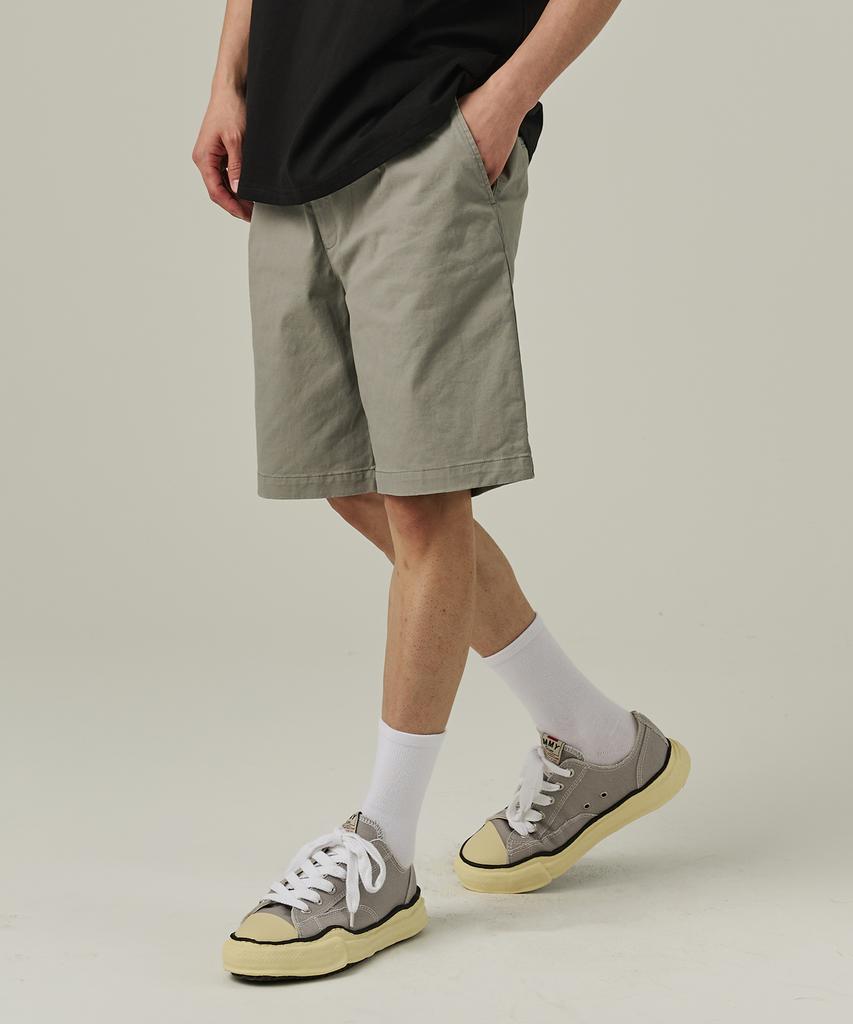 ANALOG MOOD Cotton Pintuck Shorts (Khaki)