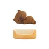 High Quality Lying Black Cat Fox Capybara In Nest Super Cute Cartoon Stuffed Animals Cuddly Plushie for Kids Birthday Gift