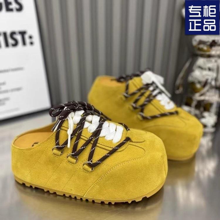 

Тапочки-мешки на толстой подошве, женские, весна 2025, новые, универсальные, модные, высокие, повседневные, туфли Boken 40 жёлтый