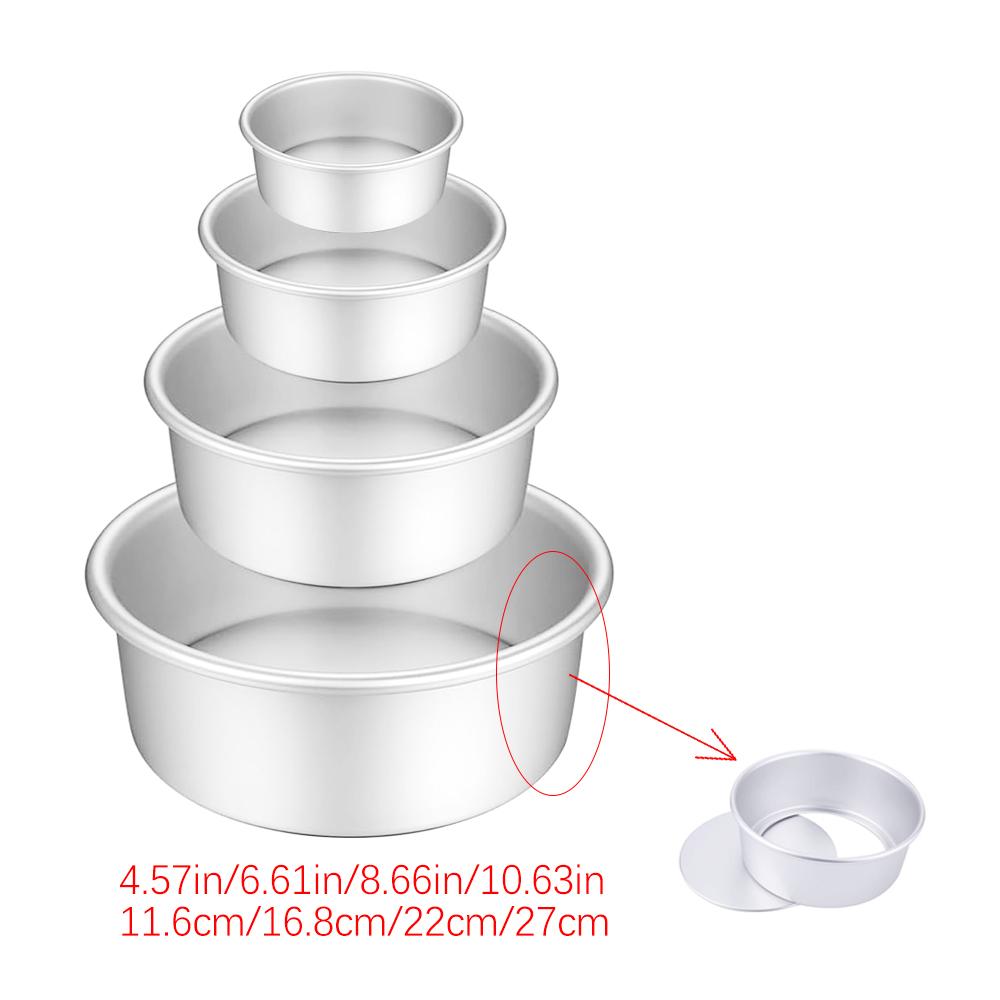 Anodized Aluminum Set 4/6/8/10 Inch Fixed/Removable Bottom Mold Round Chiffon/Angel Baking Cheesecake Tin 0059