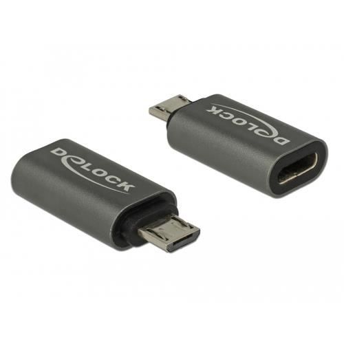 Adaptateur USB 2.0 - DELOCK - 65927 - Micro-B vers Type-C - Anthracite - Mâle/Femelle