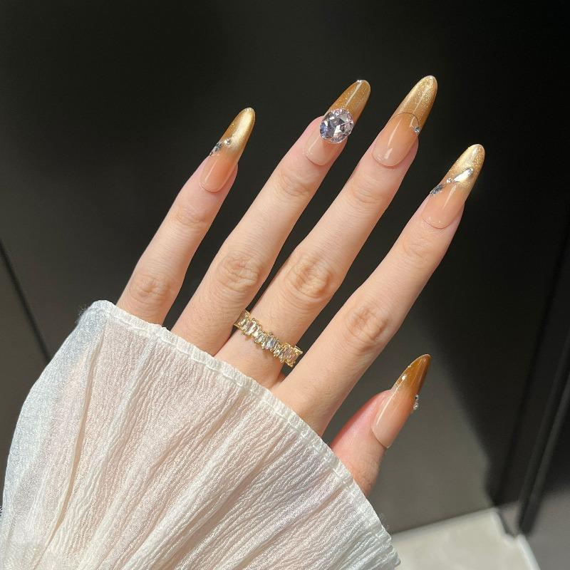 Cat's Eye Wearing Nail Pure Hand-made Nail Piece Fake Nail Wearing Nail Piece Advanced Sense Thin Dog Long