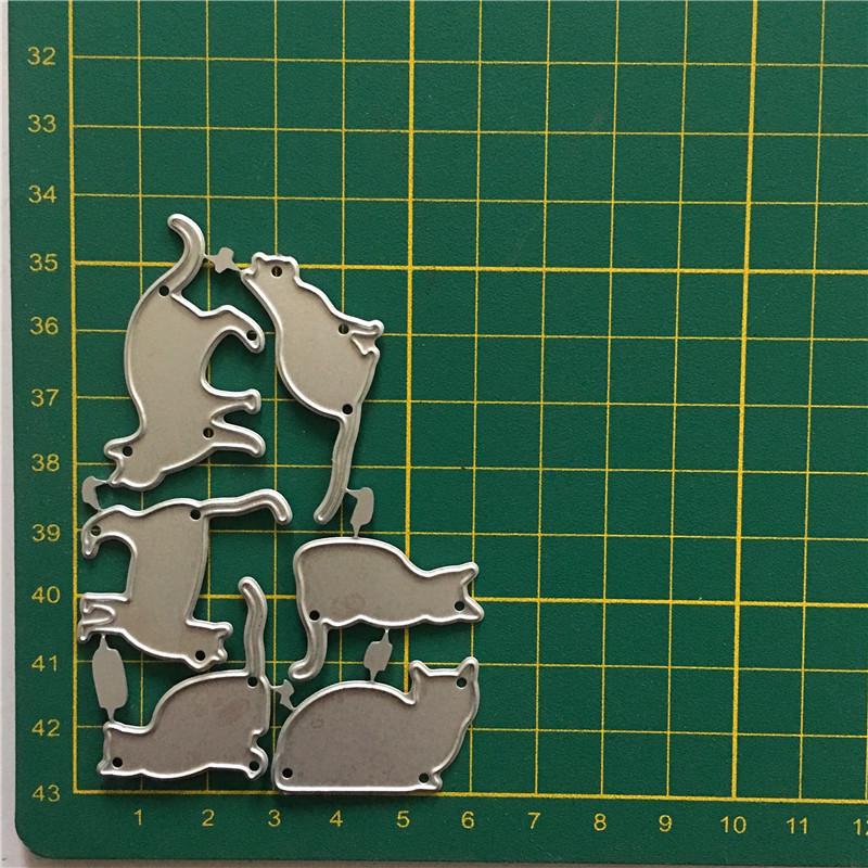 Geometry Cat Metal Cutting Dies Scrapbooking Album Paper Cards Decorative Crafts Embossing Die Cuts