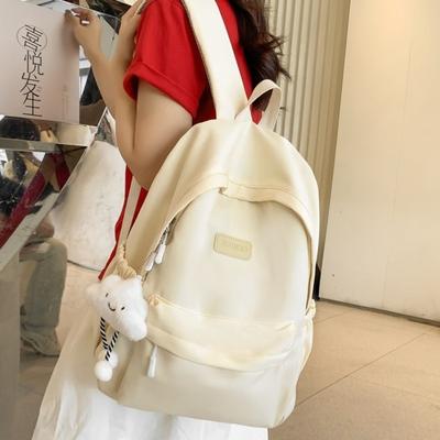 Mori ins simple campus fille douce cartable style original japonais sens antique couleur unie sac à dos pour élève de collège