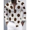 Men's Large Polka Dot Long Sleeved Shirt, Lapel Business Shirt, European and American Casual Versatile Men's Top