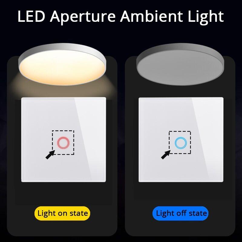 Glass Wall Touch Switch EU UK Standard 16a Socket Large Panel Wall Light Single Live Line White Switch USB TypeC Socket 110v250v