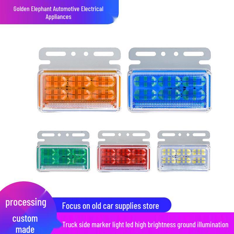 LED Truck Side Marker Lights: High Brightness Ground Light 12V/24V for Trailers with Turn Signal and Tire Side Illumination.