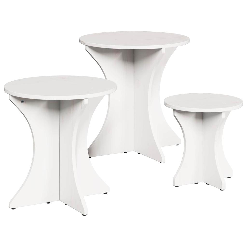 Coffee Table Set 3 Pcs White