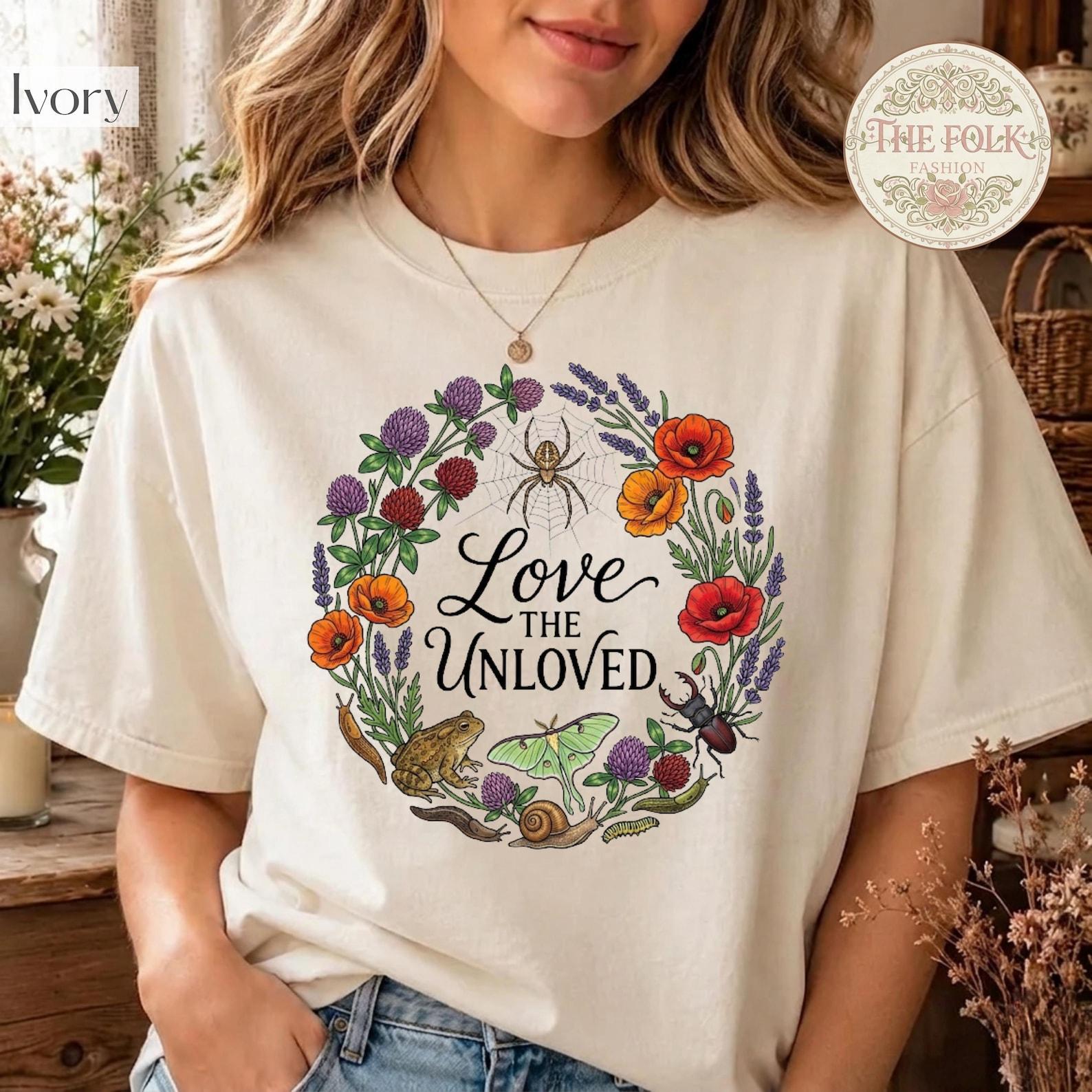 Love The Unloved Shirt, Goblincore Insect Tee, Whimsigoth Botanical T-shirt, Biology Teacher Shirt, Cute Weird Animal Tee, Nature Lover Gift L