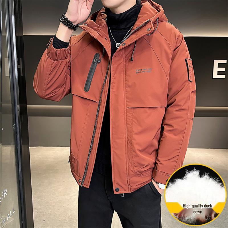 

Men s Warm Winter Hooded Down Jacket - Windproof & Waterproof 2XL (150-170 lbs) червоний