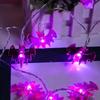 1PC Halloween Purple Bat String Lights 10/20LED Battery Powered Festive Lamp Terror Decoration Light For Party,Bar&Haunted House