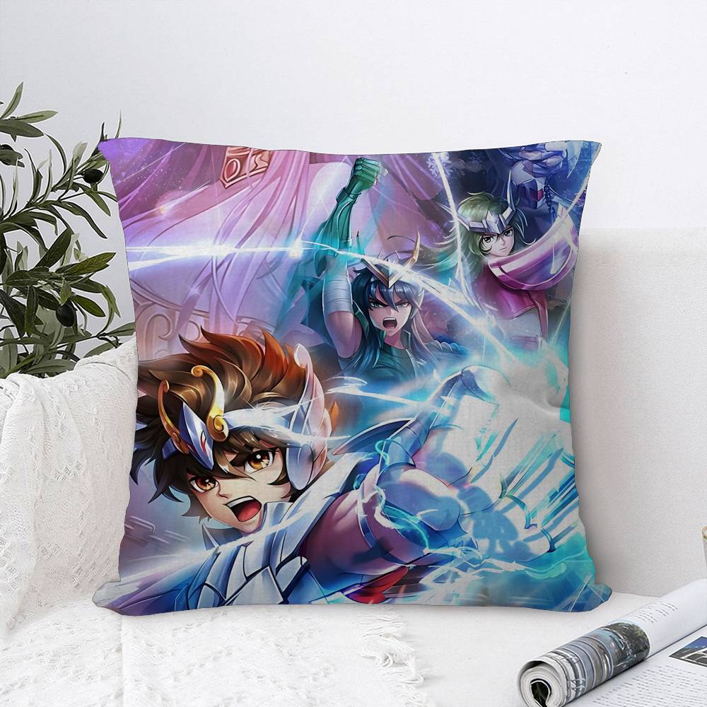 Japanese Hot Anime S-Saint Seiya Personalized Picture Text Home Decorative Pillows Household Gifts 45x45cm