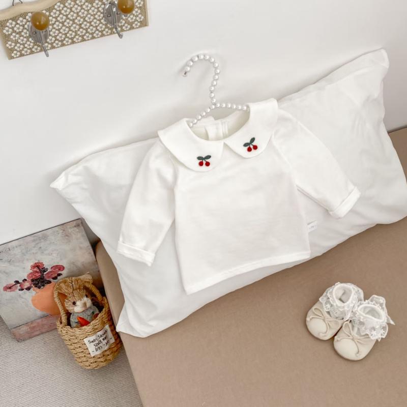 Kayoudo Girls  Bowknot Denim Suspender Dress & Peter Pan Collar Top 90CM