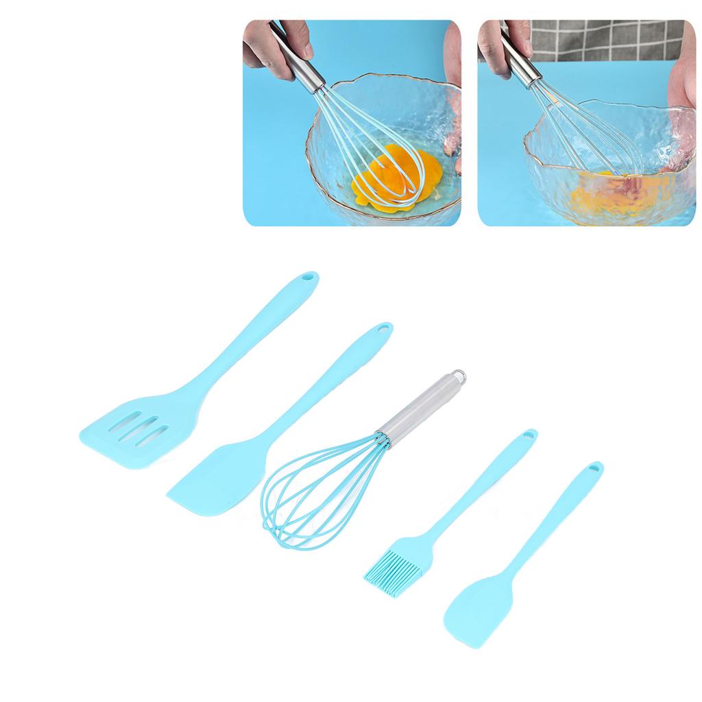 5pcs Silicone Kitchen Utensils Set Safe Heat Resistant Easy Cleaning Silicone Kitchenware Cooking Utensils Kit
