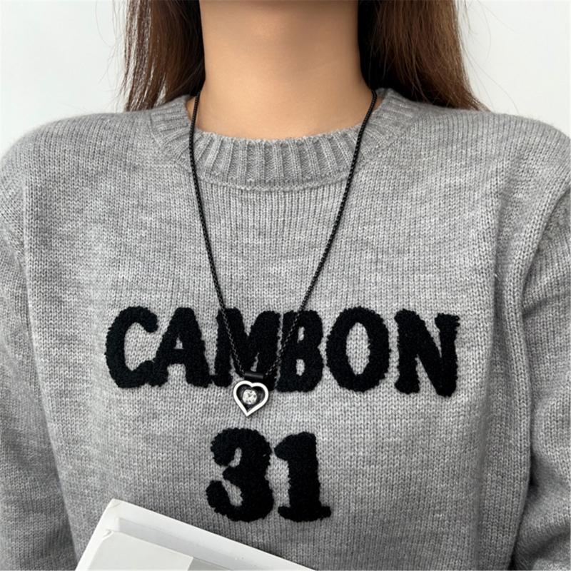 Sweet Heart Pendant Necklace Female Temperament Collarbone Chain Korean Student Adjustable Chain Y2k Aesthetic Jewelry