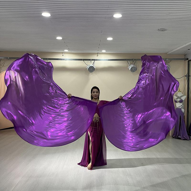 Dance Props Flag With Telescopic Sticks 140*140Cm Multiple Colors Belly Dance Semicircle Flags Performance Props Accessories
