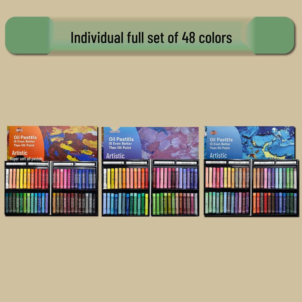 48-Color Super Soft Oil Pastels Set with Scraper - Child's Painting Kit