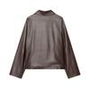 2026 Spring New European and American Cross-border Women's Clothing Woven Leather Lapel Short Jacket W063 9437