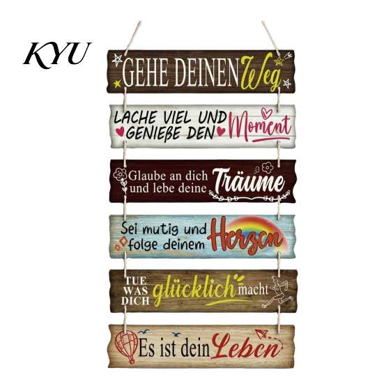 Natural Wood Grain Decor Inspirational Wooden Hanging Sign, Motivational Quote Plaque Wall Decor, Waterproof Home Art Positive Saying for Bedroom