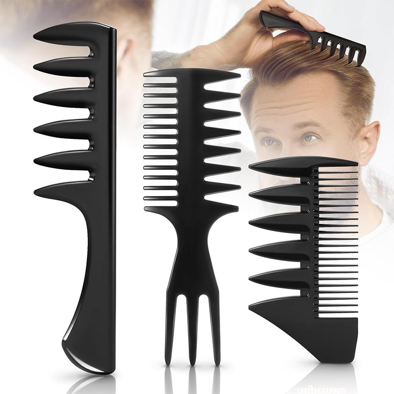 5Pcs Men's Hair Styling Combs and Brush Set - Roller Brush for Adding Volume, Pompadour, Slicked-back, Fauxhawk, Undercut Styling Combs