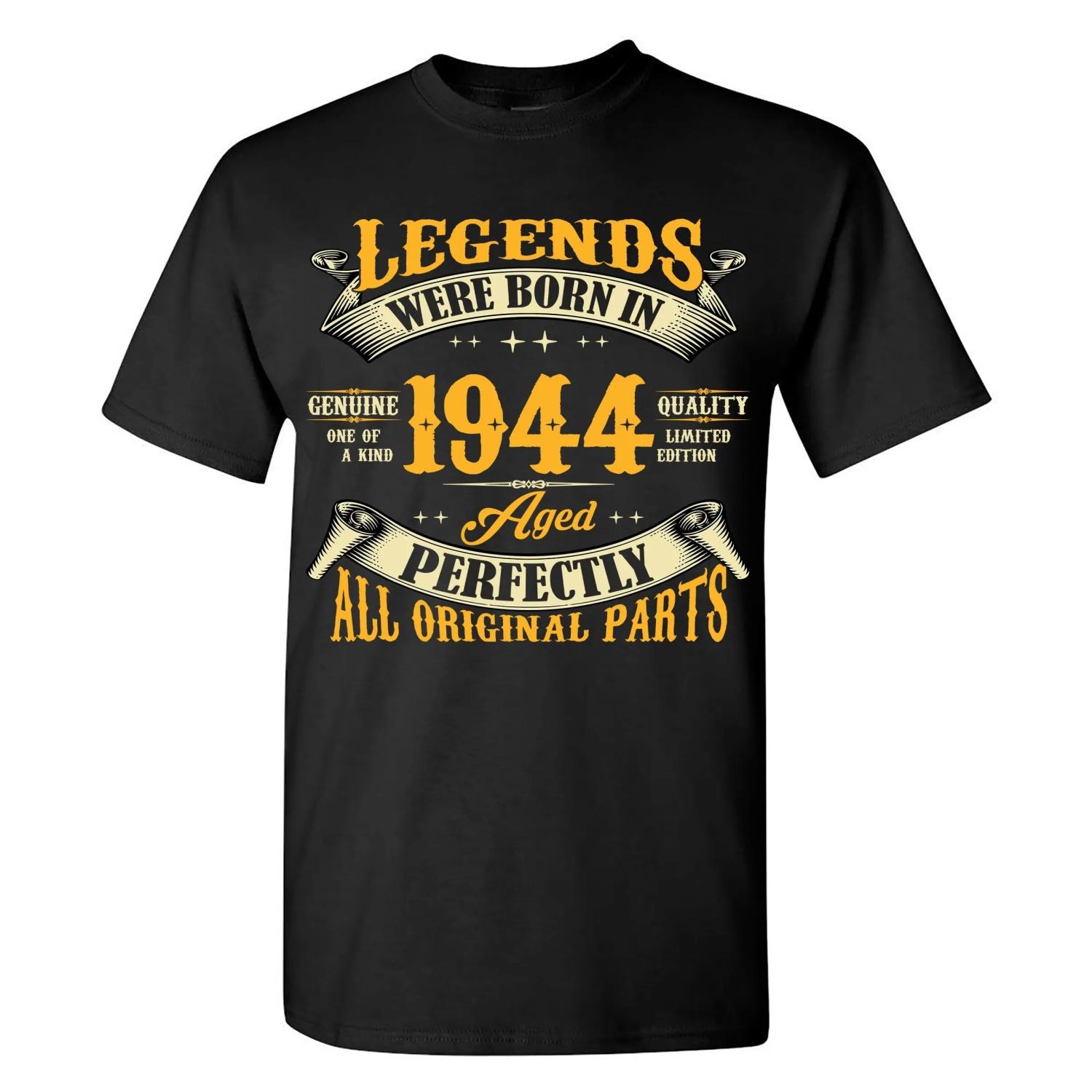 

80th Birthday Shirt for Women Legends were Born in 1944 Vintage 80 Years Old Tee T-Shirt Fashion Cotton O-Neck Tees 61402 XXXXXL чорний