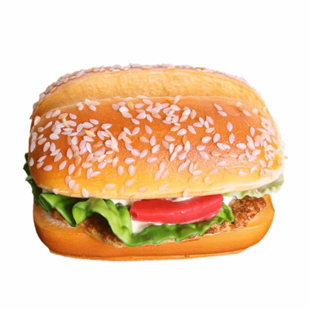 Soft PU Artificial Hamburger Simulation Food Simulation Model Beef Burger Model  Kitchen Style B