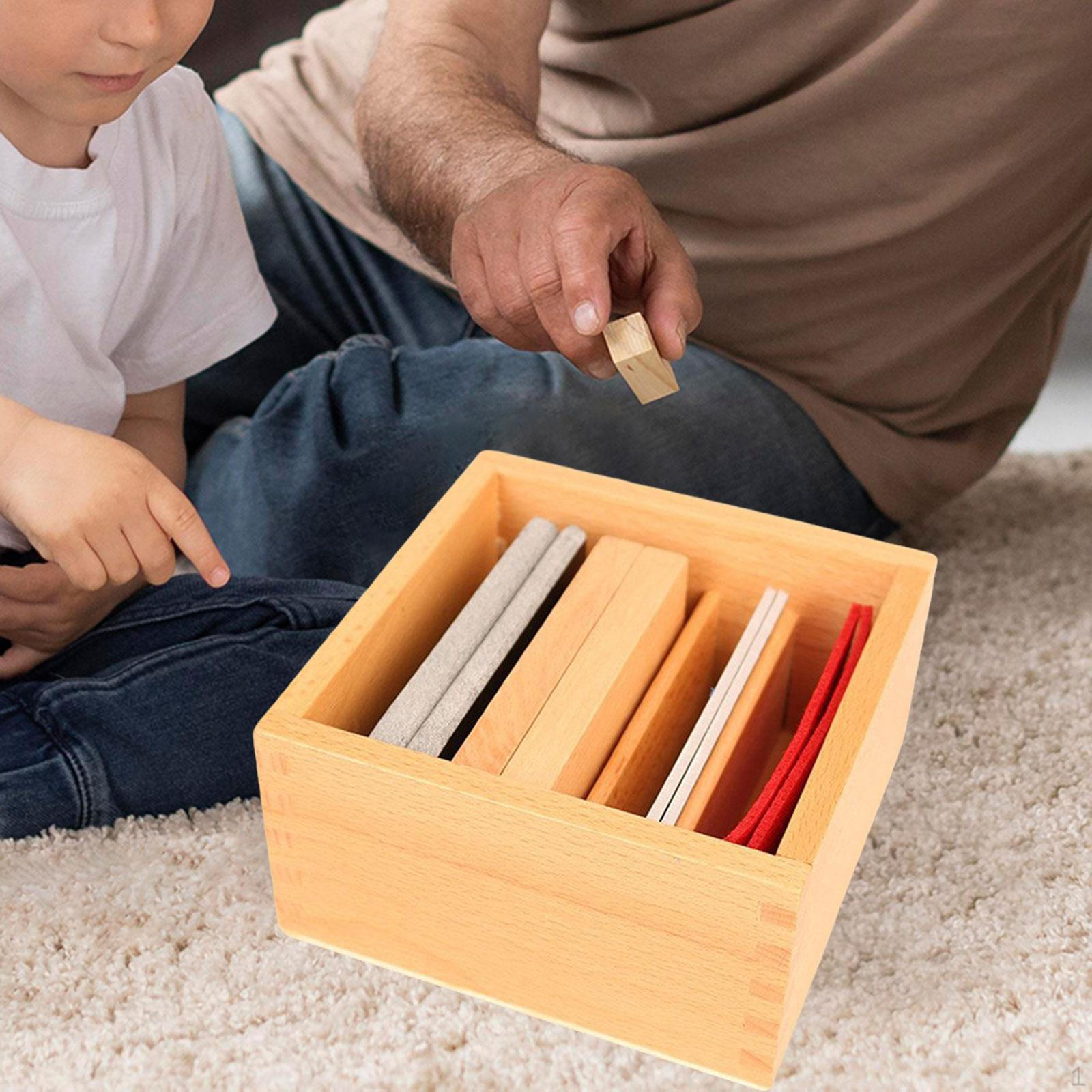 Wooden Teaching Aid Box Educational Toy for Kids,Rectangular Organizer,Multipurpose Sensory