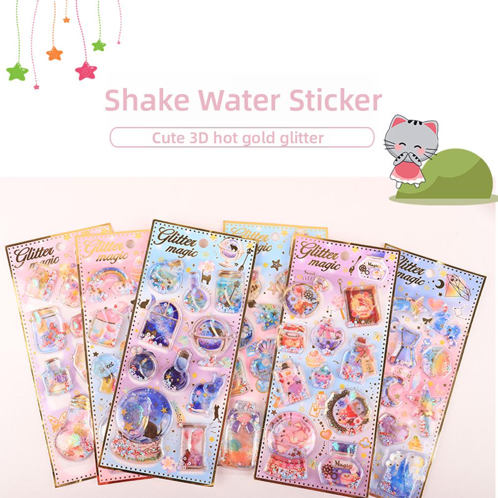 Cartoon 3D Self-adhesive Stickers Crystal Epoxy Space Sticker Kawaii Transparent Three-Dimensional Handbook Diary Decoration DIY