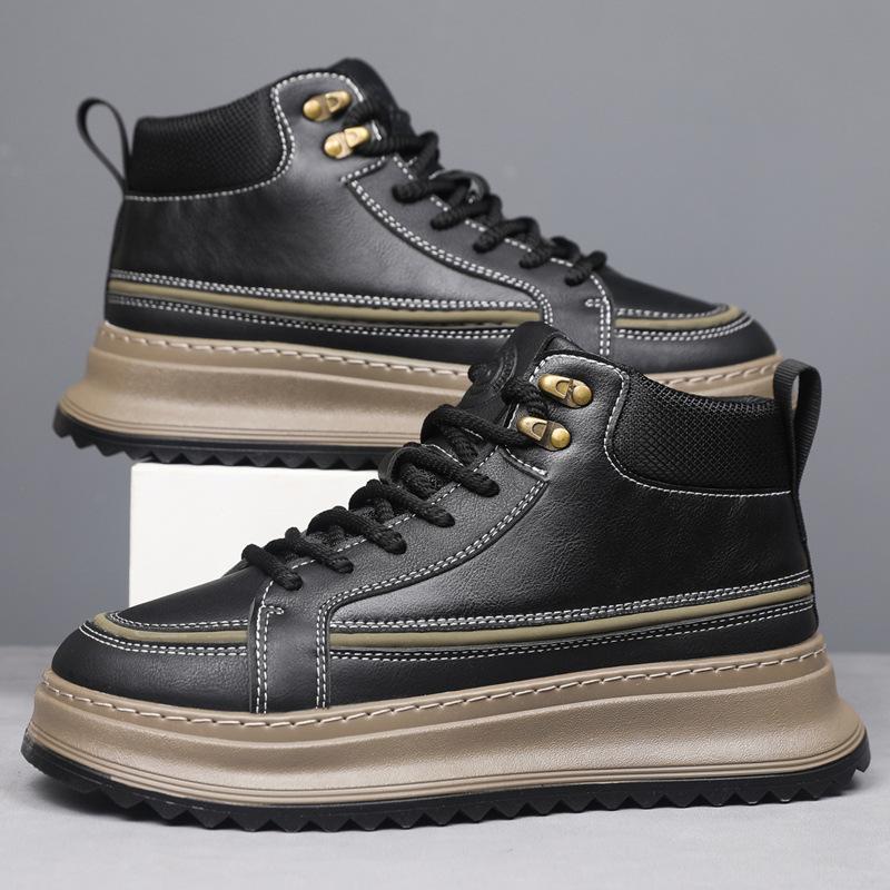 Martin boots winter thick-soled high-end sports locomotive boots retro mid-top leather boots