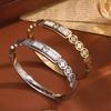 ZAKOL Fashion Geometric Design Stainless Steel Open Bangle for Women Exquisite Waterproof Zircon Gift 2025 New
