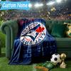 Custom Name Blue Jays Baseball Season Flannel Blanket, Use for Birthday/Holiday Gift, Soft Blanket for Sofa/Bed/Camping/Office, Home Decor