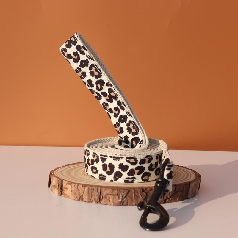 Leopard Print Dog Collar Adjustable Thickened Comfortable Small Medium Large Dogs